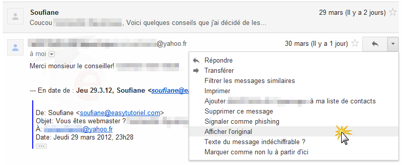 comment localiser email