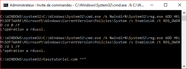 désactiver LUA cmd easytutoriel