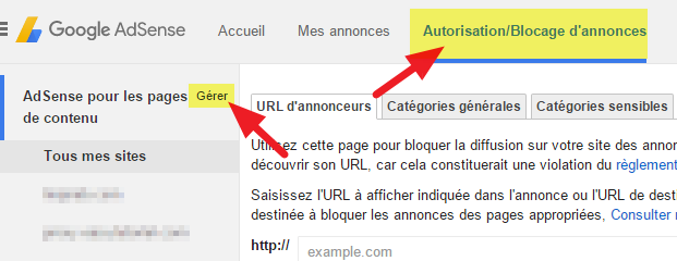 google adsense désactivé retrouver 1