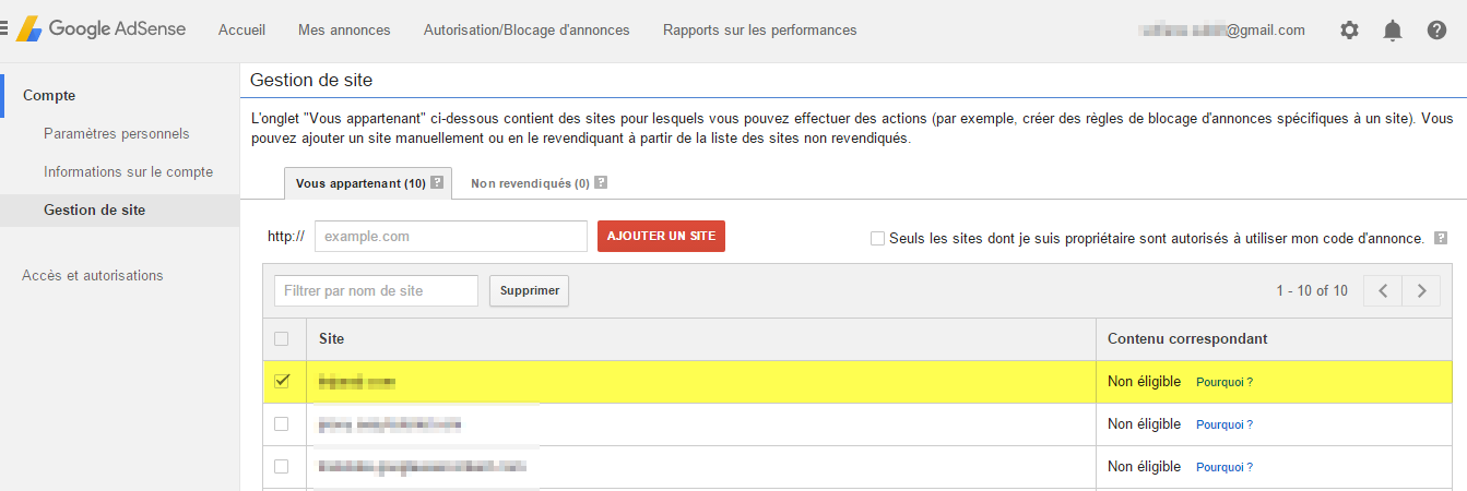google adsense désactivé retrouver 2