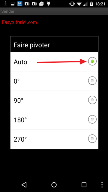faire pivoter auto