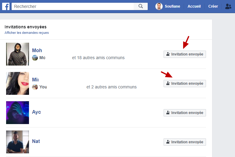 invitations envoyees facebook