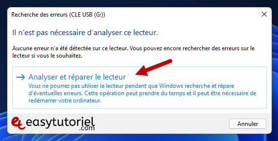 reparer cle usb endommagee flasher windows 11 13 analyser et reparer