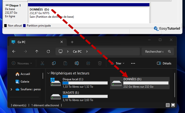 disque dur detecte avec succes