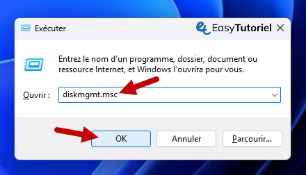 executer diskmgmt msc gestion disques