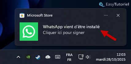 whatsapp vient d etre installe