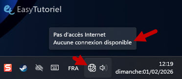aucune connexion disponible pas d acces Internet windows 11