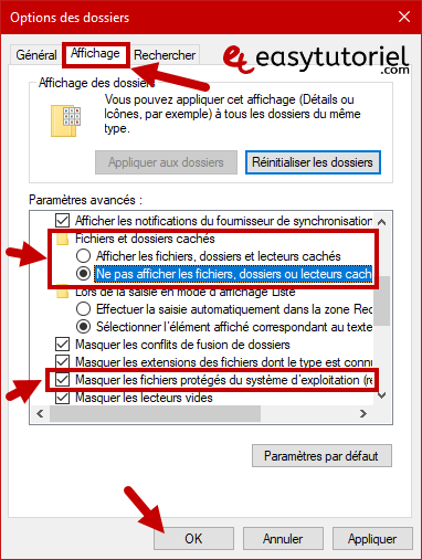 cacher fichiers dossiers attrib windows 10 2 affichage