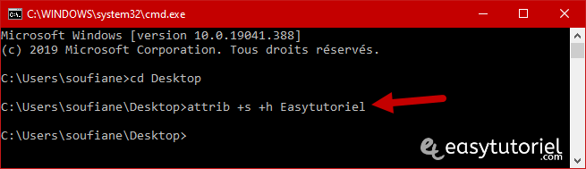 cacher fichiers dossiers attrib windows 10 6 attrib s h easytutoriel