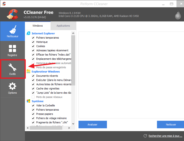 ccleaner outils