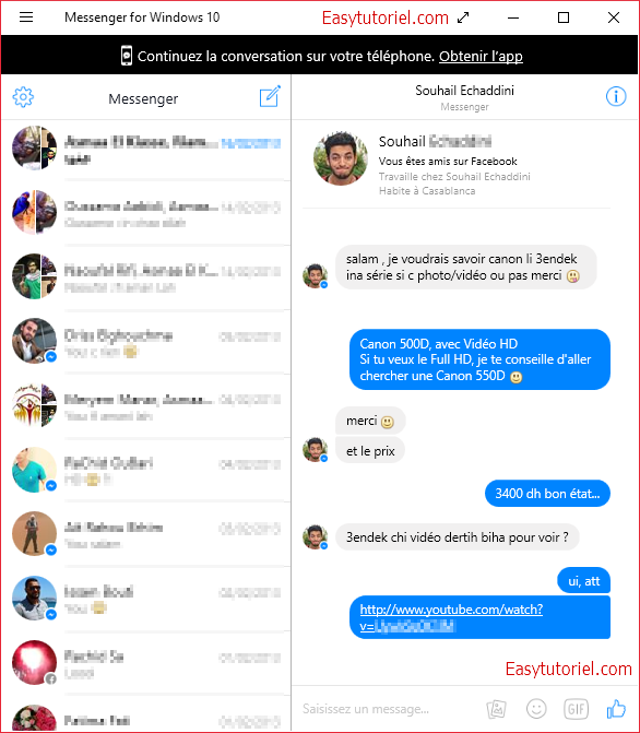 Facebook na mobitelu chat