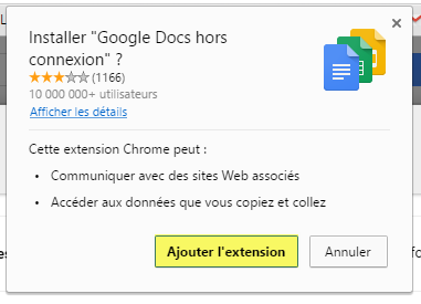 3 installer extension google docs hors ligne