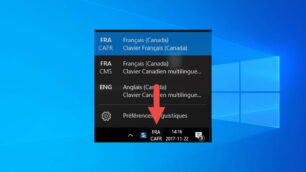 Comment cacher la barre de langues FRA sur Windows 10