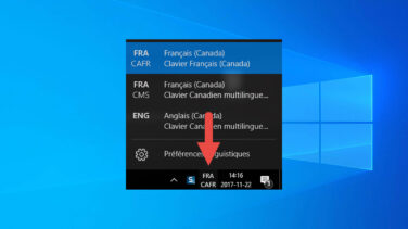 Comment cacher la barre de langues FRA sur Windows 10