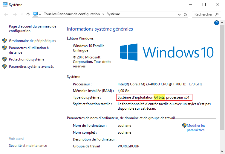 systeme windows 64bit