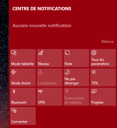 centre notifications windows 10