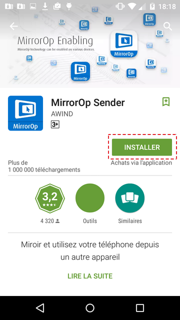mirrorOp Sender google play