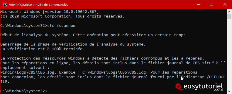reparer fichiers systeme corrompus windows 10 2 scenario1