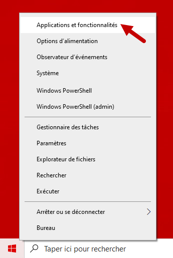 reinitialiser application windows 10 2