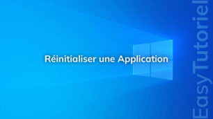 reinitialiser une application windows 10