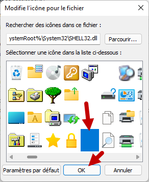 creer dossier transparent cache confidentiel secret windows 11 8 modifier icone shell32 dll