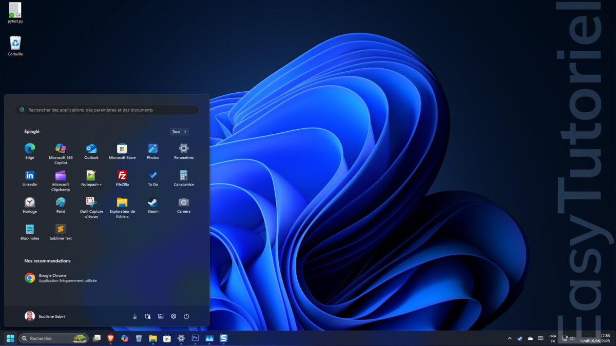 deplacer menu demarrer vers la gauche windows 11