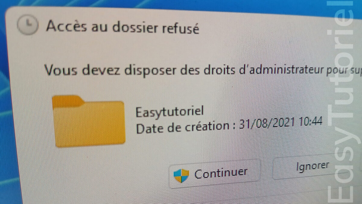 empecher utilisateur de supprimer dossier fichier windows 11