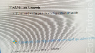 erreur Ethernet n a pas de configuration IP valide solution