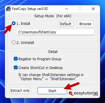fast copy copier gros fichiers rapidement ultra rapide 1 installation start