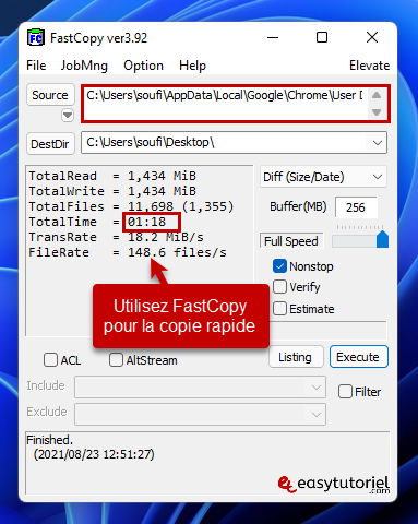 google chrome exporter configuration bookmarks favoris 3 fastcopy