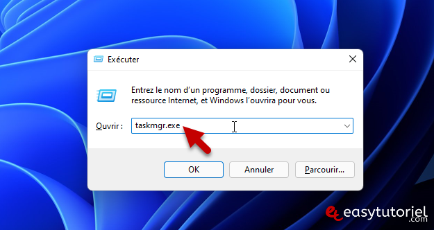 ouvrir gestionnaire des taches windows 11 3 executer taskmgr