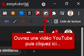 picture in picture youtube video windows chrome pip 3 ouvrir video youtube cliquer