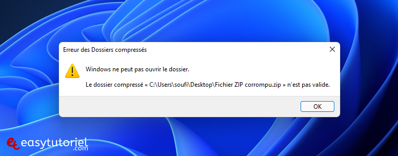 reparer fichier zip windows 11 ziprepar 2 windows ne peut pas ouvrir le fichier compresse