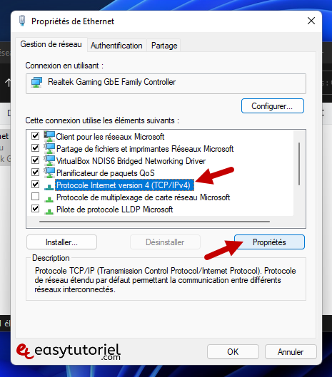 reparer le serveur dns ne repond pas dns windows 11 solution 6 ipv4 proprietes