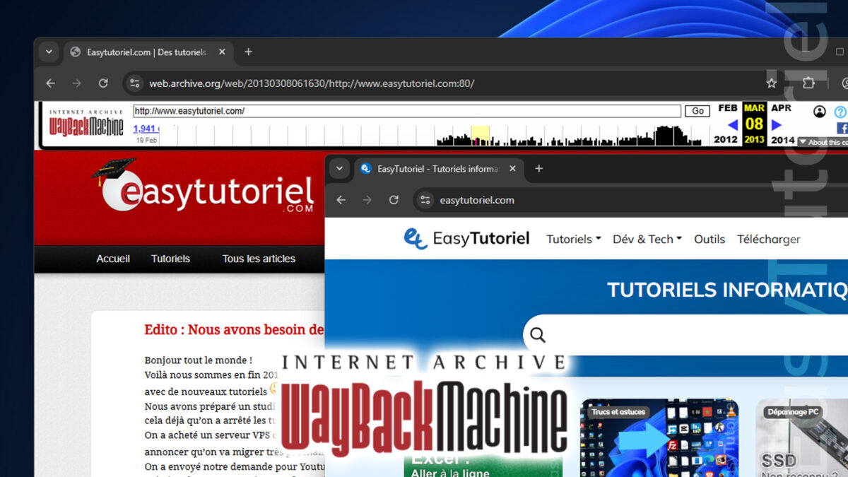 retrouver ancienne version site web wayback machine archive
