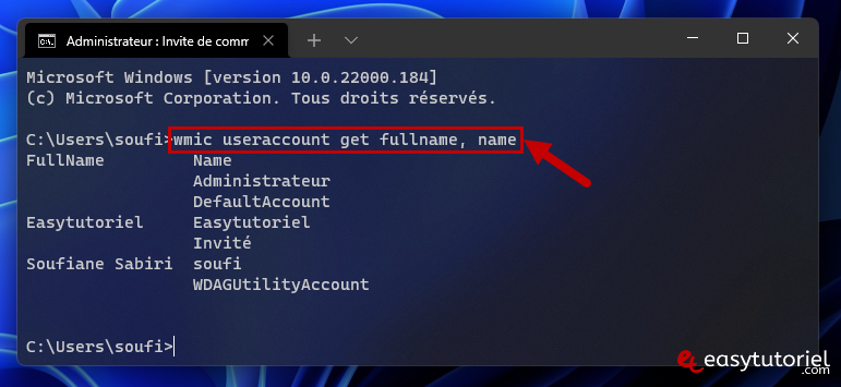 changer nom utilisateur windows 11 username 15 wmic useraccount get fullname name