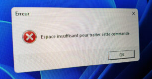 erreur espace insuffisant pour traiter cette commande windows solution reparer tutoriel facile