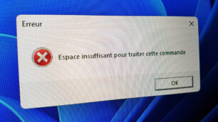 erreur espace insuffisant pour traiter cette commande windows solution reparer tutoriel facile