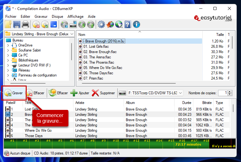 graver un cd audio windows 3 commencer la gravure