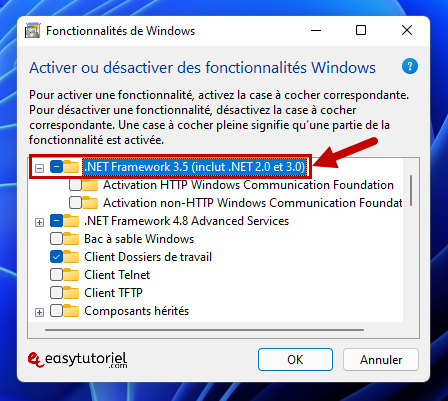 ติดตั้ง .Net Framework 3.5 บน Windows 11 และ 10 - Easytutoriel