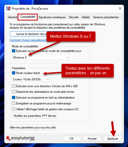 solution 9 windows 8 7 compatibilite