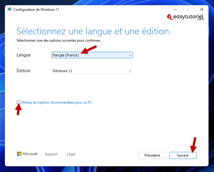 cle usb bootable windows 11 2 langue edition