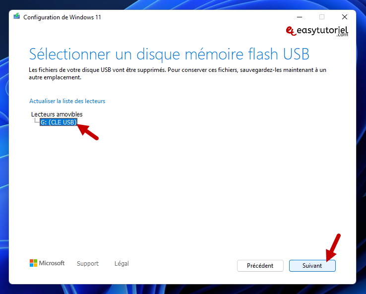 cle usb bootable windows 11 4 cle usb selection