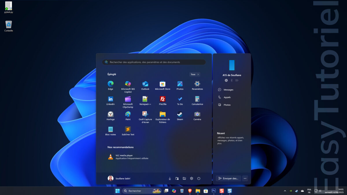 desactiver animation menu demarrer windows 11