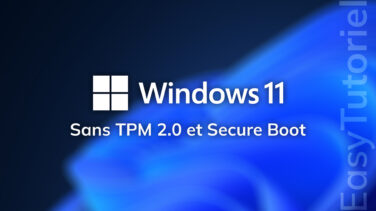 installer windows 11 sans tpm 2 0 et sans secure boot