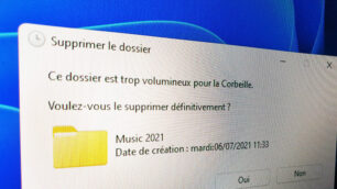 solution ce dossier est trop volumineux pour la corbeille