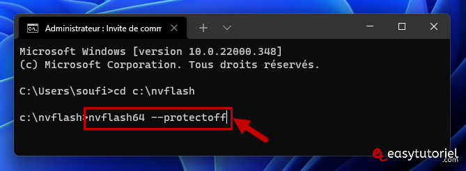 flasher bios gpu nvidia 9 nvflash64 protectoff cmd