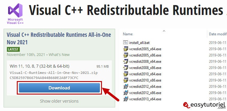 reparer erreur 0xc00007b windows logiciel solution 2 visual c redistributable runtimes
