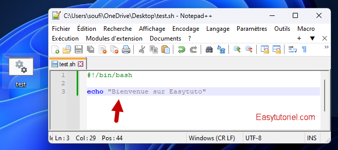 lancer shell script windows git 8 exemple script bash shell