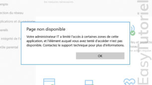 erreur votre administrateur IT a limite l acces solution